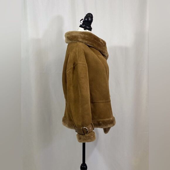 Shoreditch Ski Club Darling Buckled Shearling Coat size XS - Picture 7 of 13